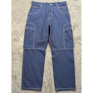 Vintage Baggy Fubu Jeans Mens 40x34 Blue The Collection Cargo Skater Y2K 40x33